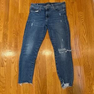 Women's Blue Distressed Jeans